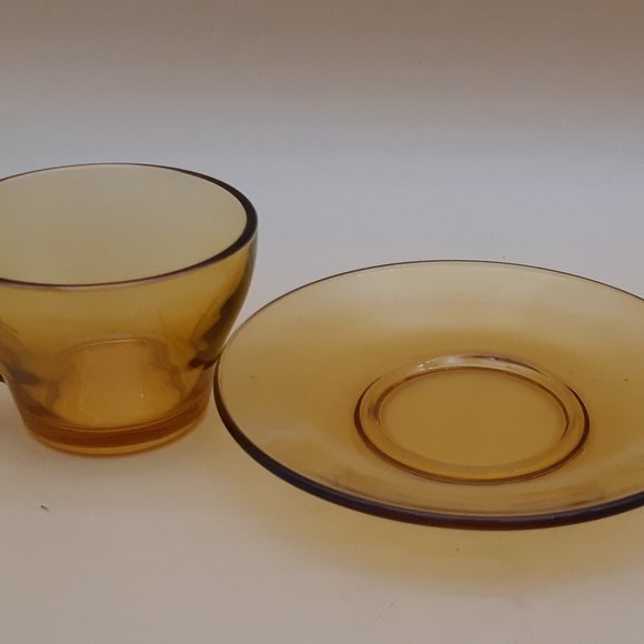 4 Amber Glass Mugs -Vitrosax by Bormioli Rocco Made in Italy - Picture 10 of 11